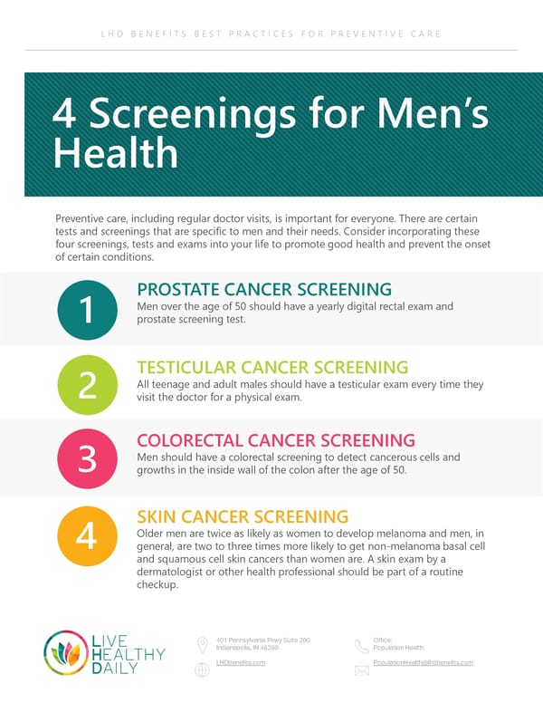 4 Screenings for Men's Health - Page 1