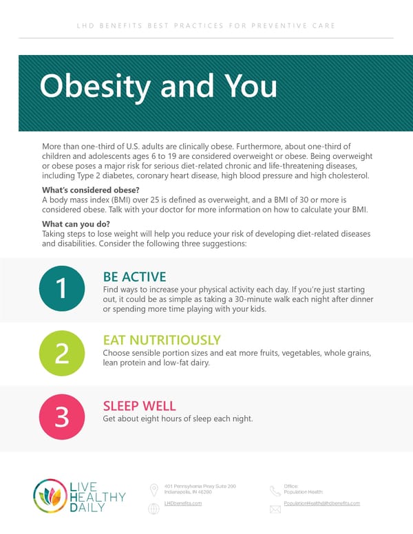 Obesity and You: Best Practices for Preventive Care - Page 1