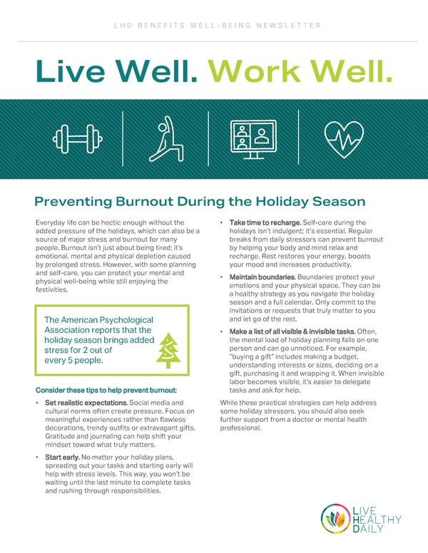 Preventing Burnout During the Holiday Season - Page 1