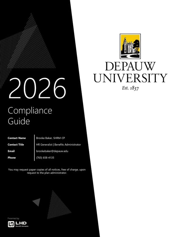 2026 Compliance Guide - DePauw University - Page 1