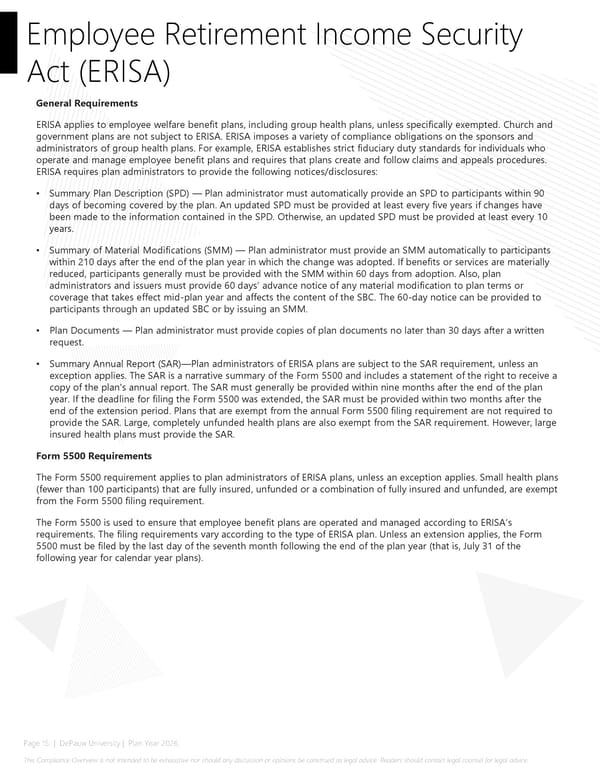 2026 Compliance Guide - DePauw University - Page 15