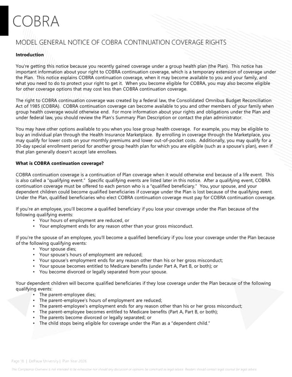 2026 Compliance Guide - DePauw University - Page 18