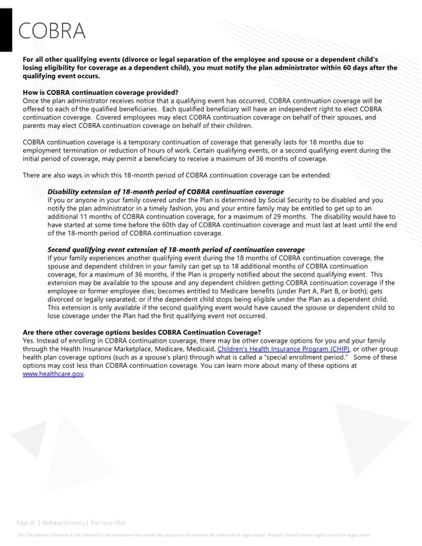 2026 Compliance Guide - DePauw University - Page 20