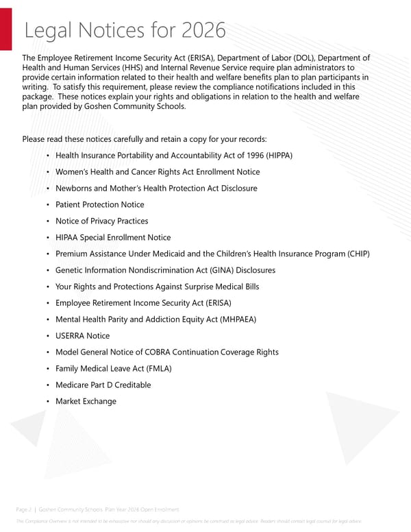 2026 Compliance Guide for Goshen Community Schools - Page 2
