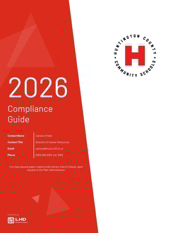 2026 Compliance Guide for Huntington County Community Schools - Page 1