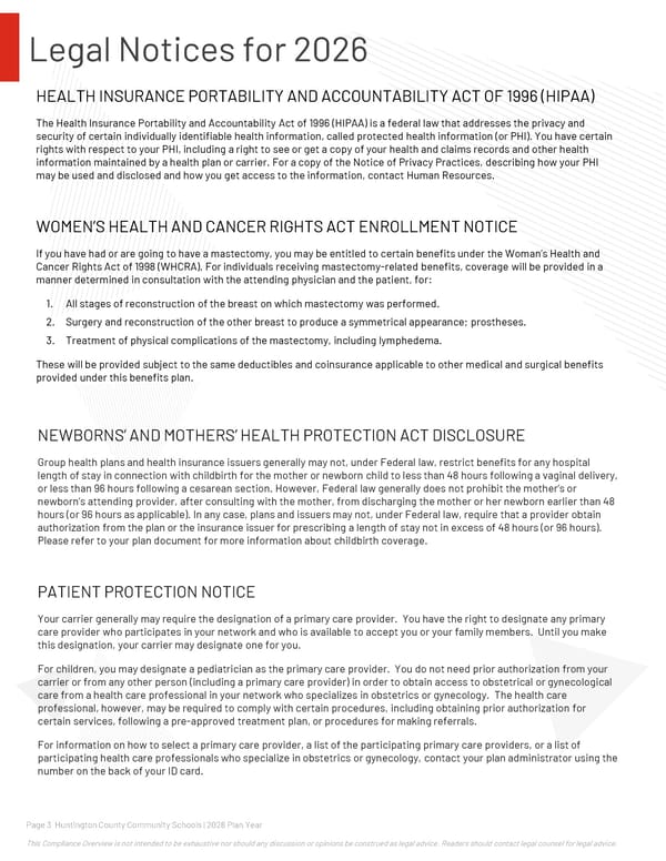 2026 Compliance Guide for Huntington County Community Schools - Page 3