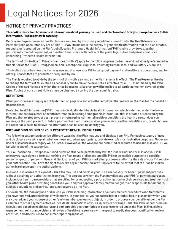 2026 Compliance Guide for Huntington County Community Schools - Page 4