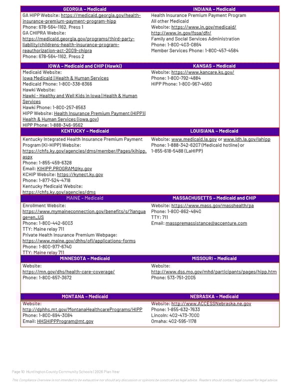 2026 Compliance Guide for Huntington County Community Schools - Page 10