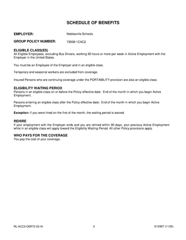 Accident Insurance Plan for Noblesville Schools Employees - Page 4
