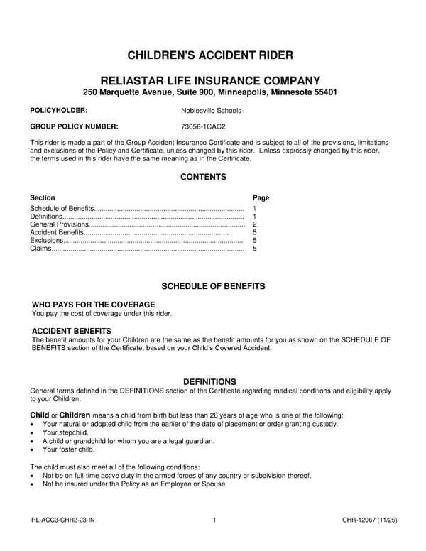Accident Insurance Plan for Noblesville Schools Employees - Page 30