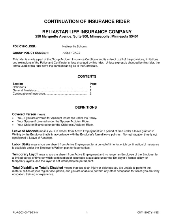 Accident Insurance Plan for Noblesville Schools Employees - Page 36