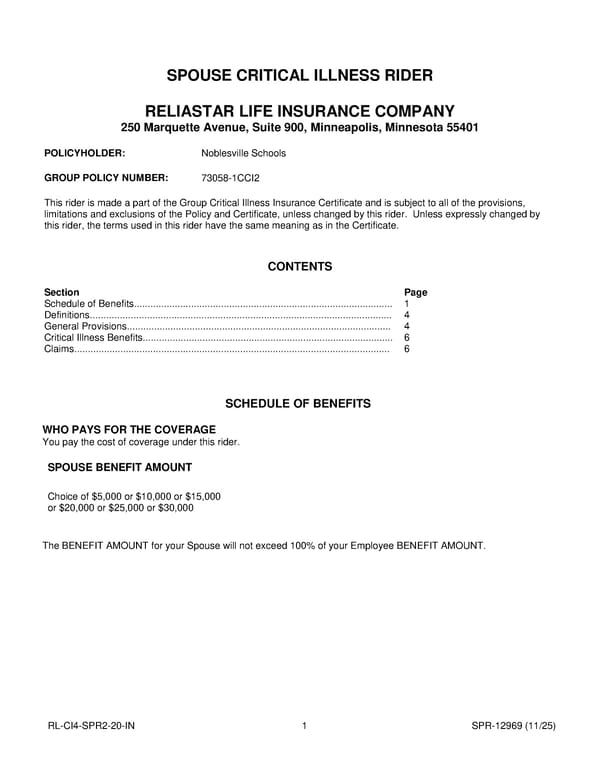 Critical Illness Insurance Plan for Noblesville Schools Employees - Page 23