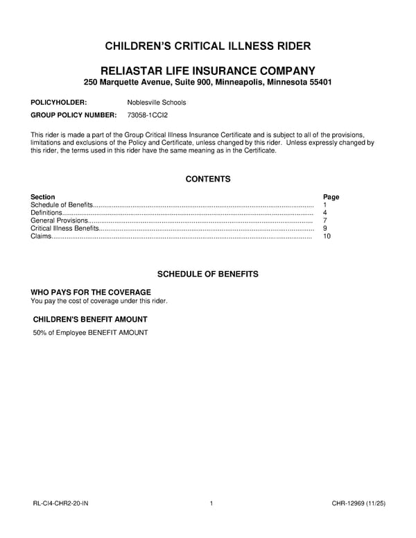 Critical Illness Insurance Plan for Noblesville Schools Employees - Page 30