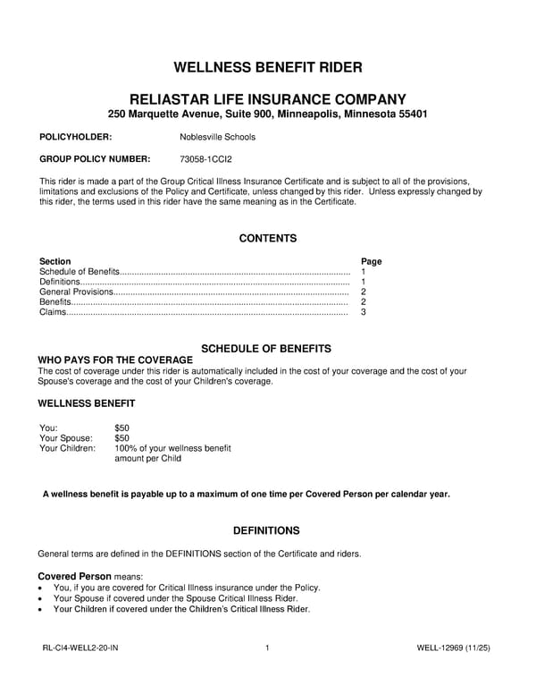 Critical Illness Insurance Plan for Noblesville Schools Employees - Page 45