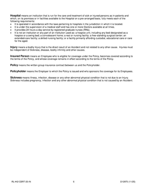 Hospital Confinement Indemnity Insurance Plan for Noblesville Schools - Page 7
