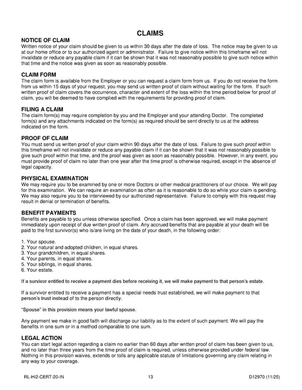 Hospital Confinement Indemnity Insurance Plan for Noblesville Schools - Page 14