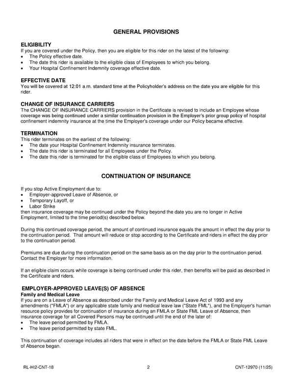 Hospital Confinement Indemnity Insurance Plan for Noblesville Schools - Page 26