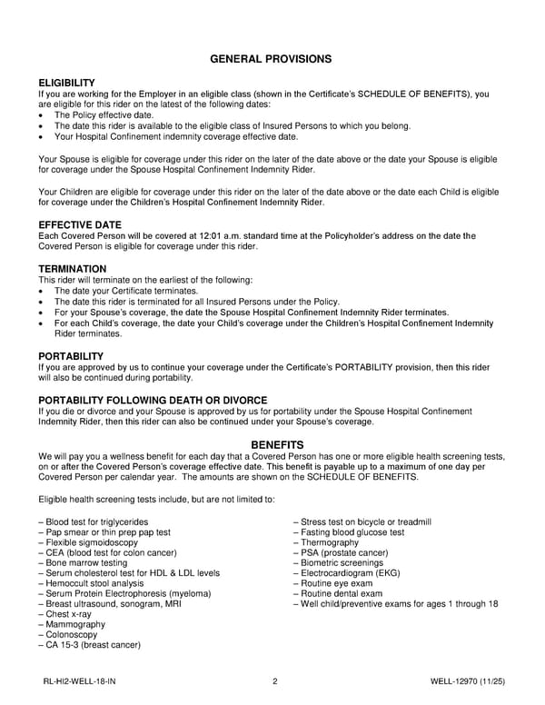 Hospital Confinement Indemnity Insurance Plan for Noblesville Schools - Page 30