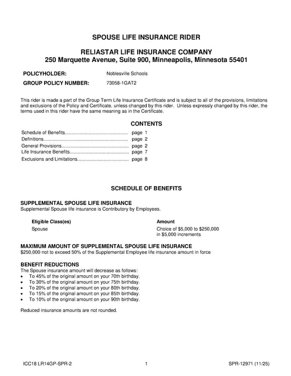 Group Term Life Insurance Plan for Noblesville Schools - Page 17