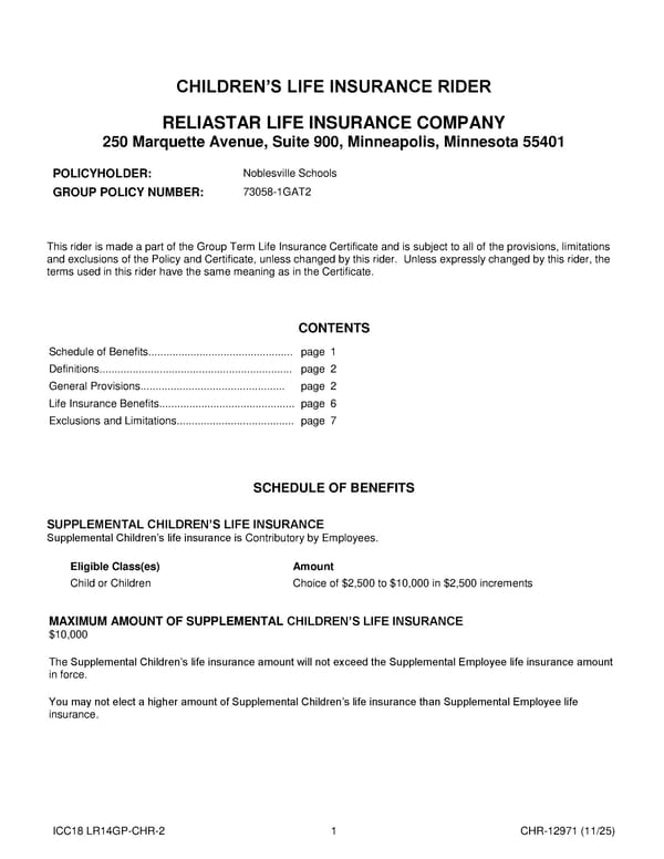 Group Term Life Insurance Plan for Noblesville Schools - Page 25