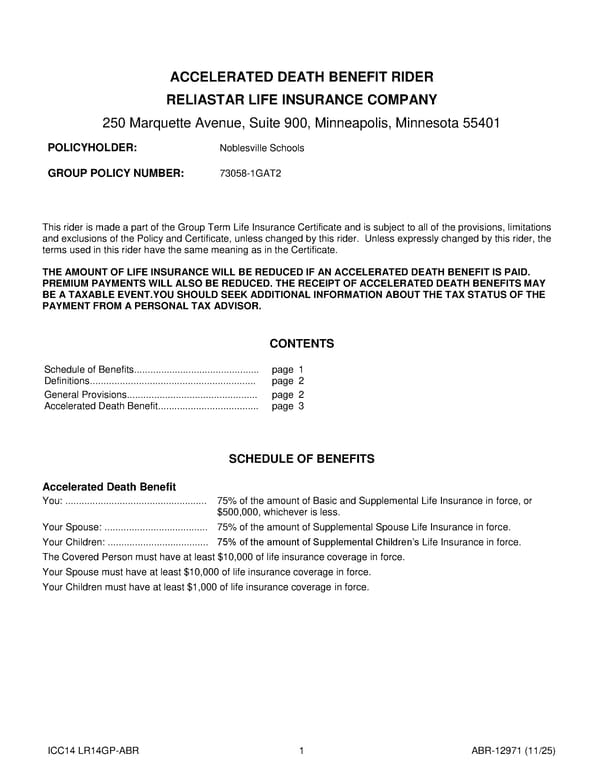 Group Term Life Insurance Plan for Noblesville Schools - Page 37