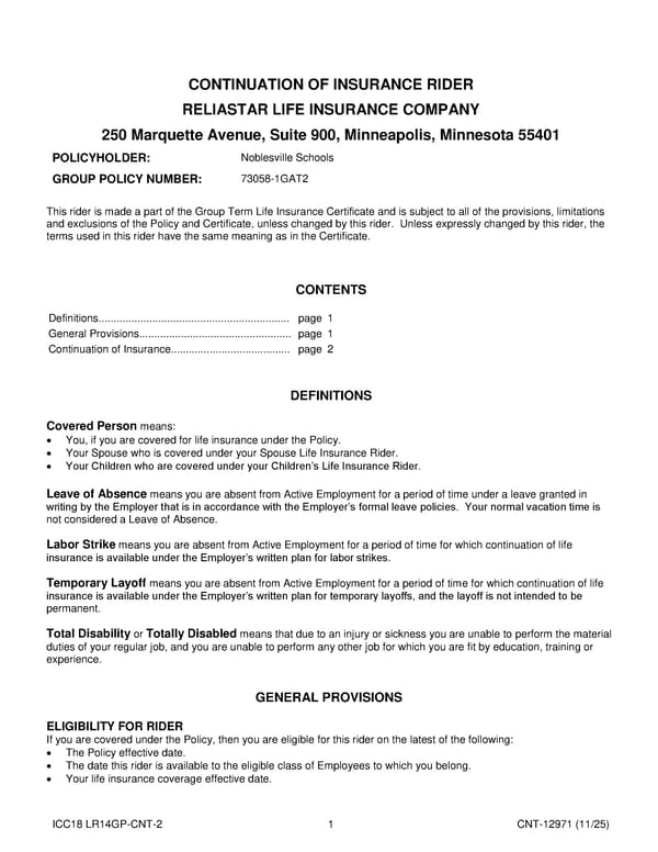Group Term Life Insurance Plan for Noblesville Schools - Page 41