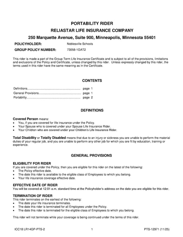 Group Term Life Insurance Plan for Noblesville Schools - Page 51