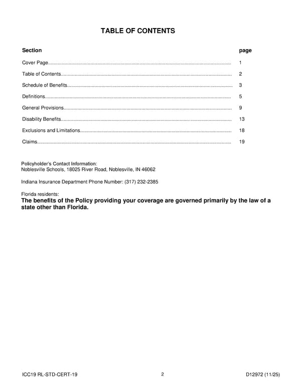 Short Term Disability Income Insurance Plan for Noblesville Schools - Page 3