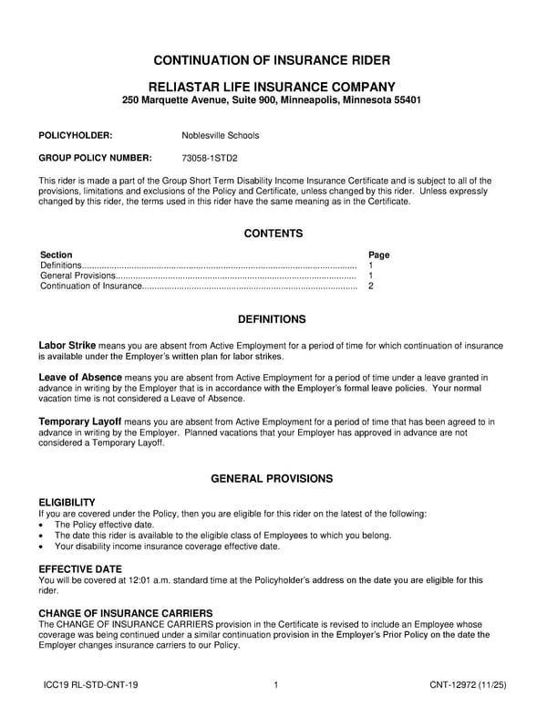 Short Term Disability Income Insurance Plan for Noblesville Schools - Page 23