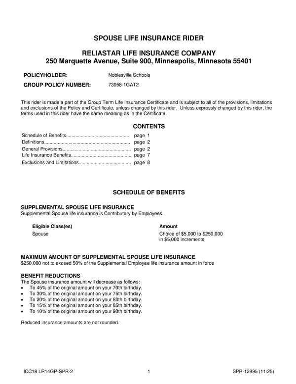 Noblesville Schools Group Term Life Insurance Plan - Page 17