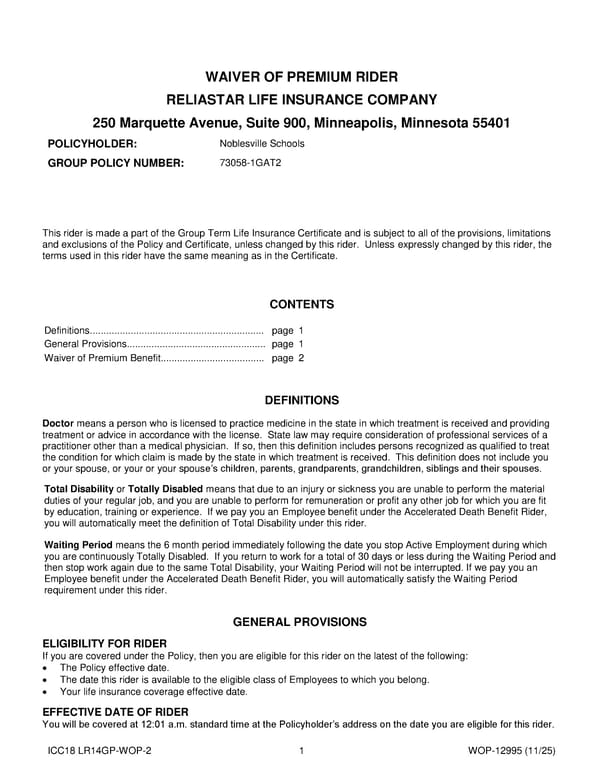 Noblesville Schools Group Term Life Insurance Plan - Page 32