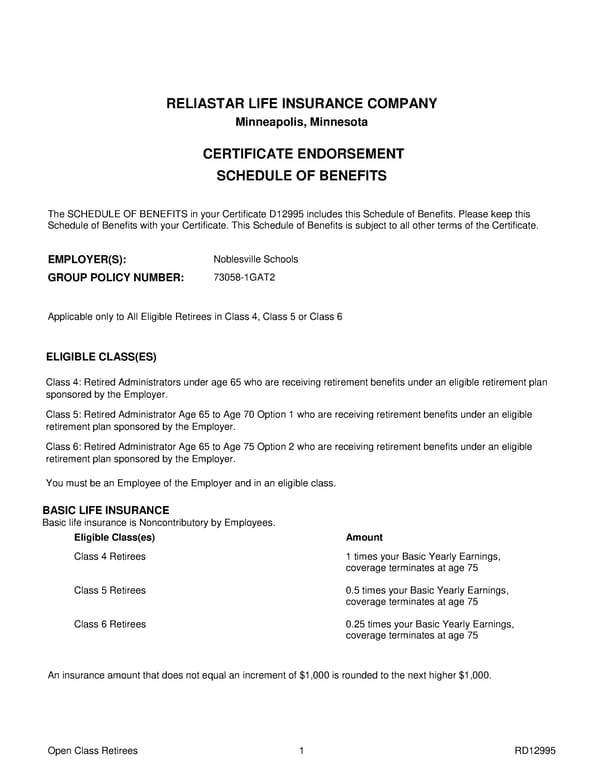 Noblesville Schools Group Term Life Insurance Plan - Page 69