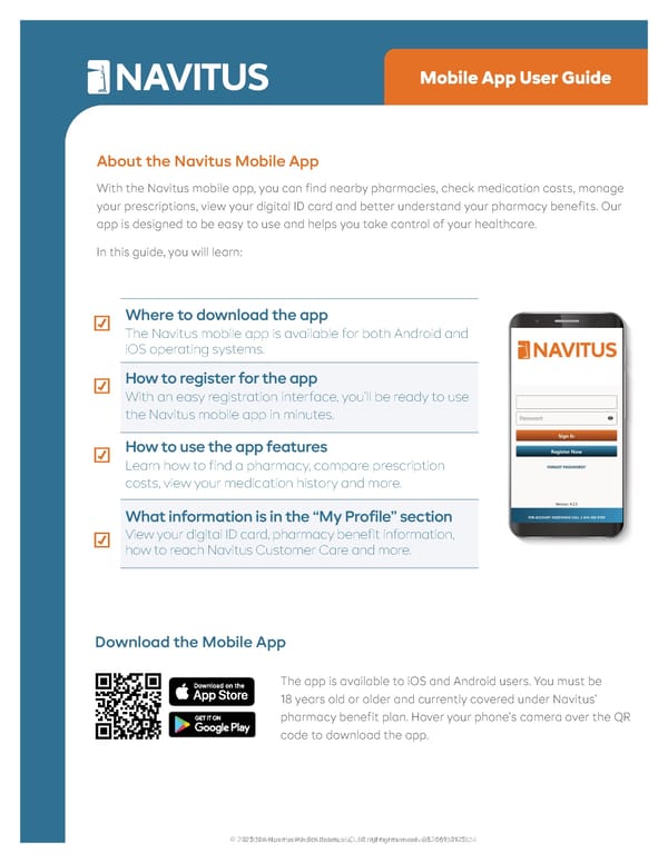 Navitus Mobile App User Guide - Page 1
