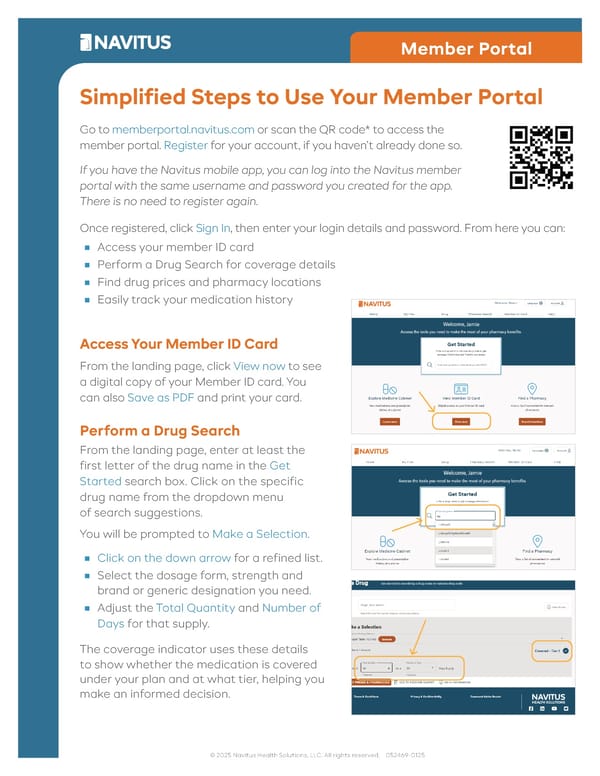 Simplified Steps to Use Your Member Portal - Page 1