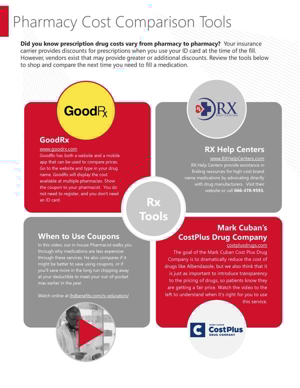 Pharmacy Cost Comparison Tools Guide - Page 1