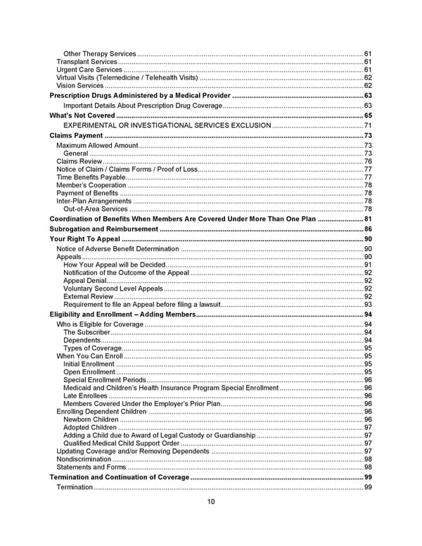 Benefit Booklet: Plan 1 - Page 11