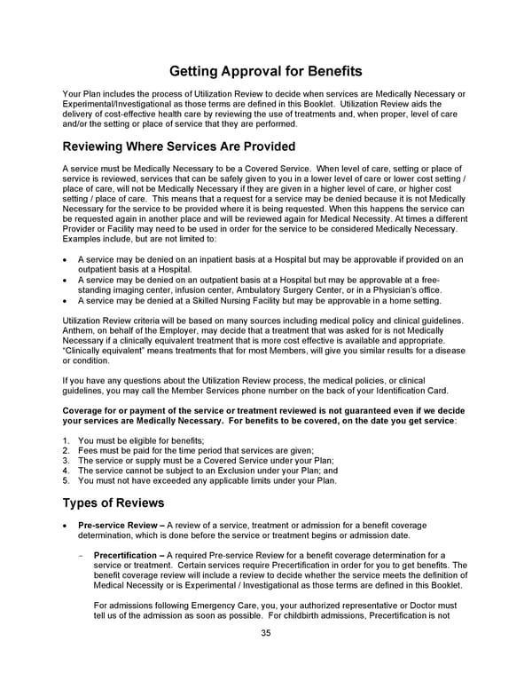 Benefit Booklet: Plan 1 - Page 36