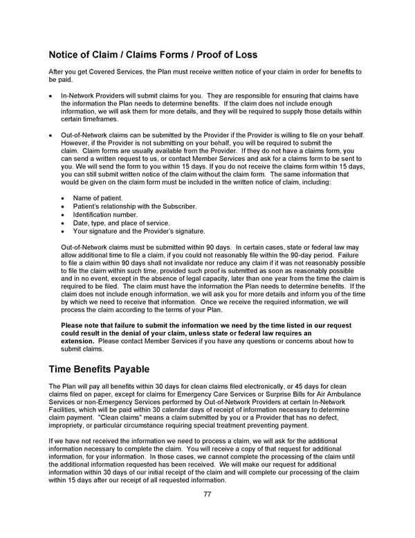 Benefit Booklet: Plan 1 - Page 78