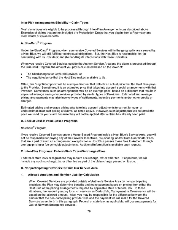 Benefit Booklet: Plan 1 - Page 80