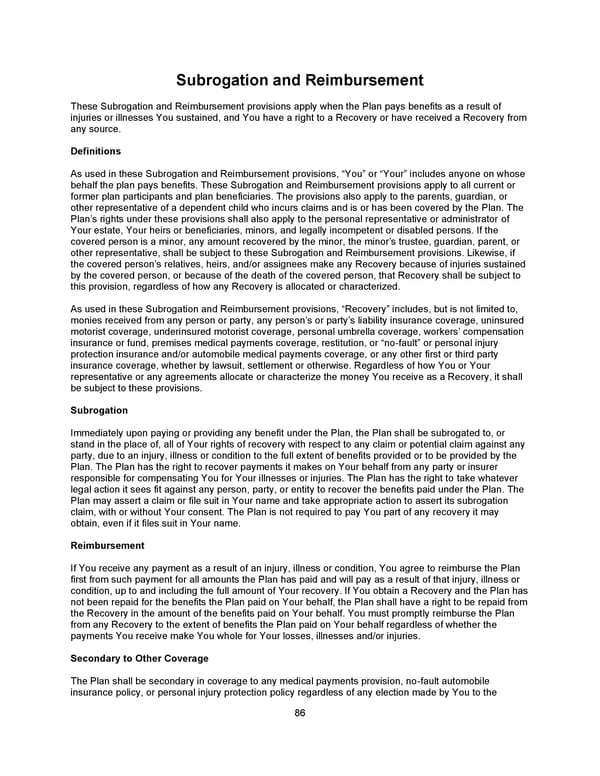 Benefit Booklet: Plan 1 - Page 87