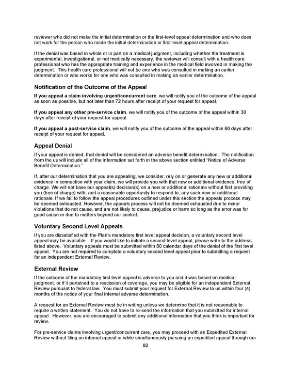 Benefit Booklet: Plan 1 - Page 93