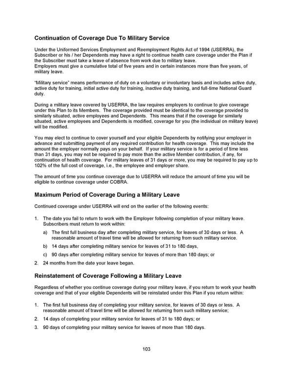 Benefit Booklet: Plan 1 - Page 104