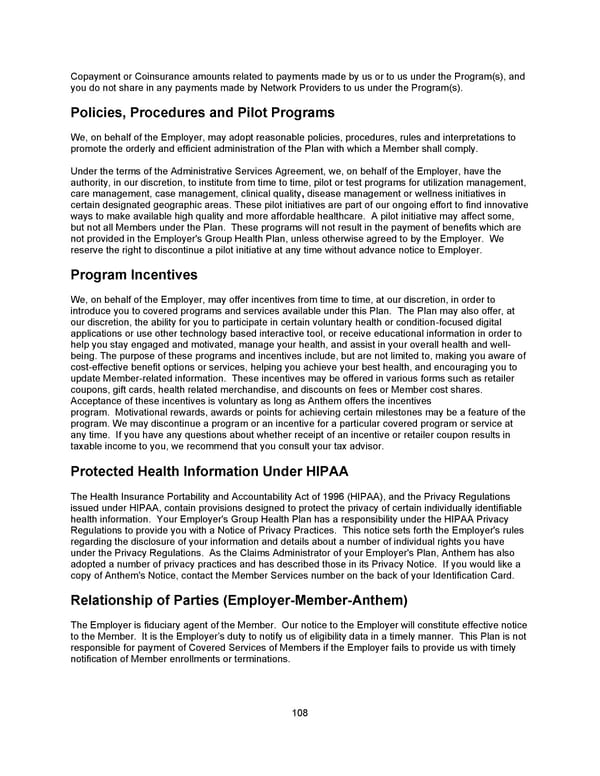 Benefit Booklet: Plan 1 - Page 109
