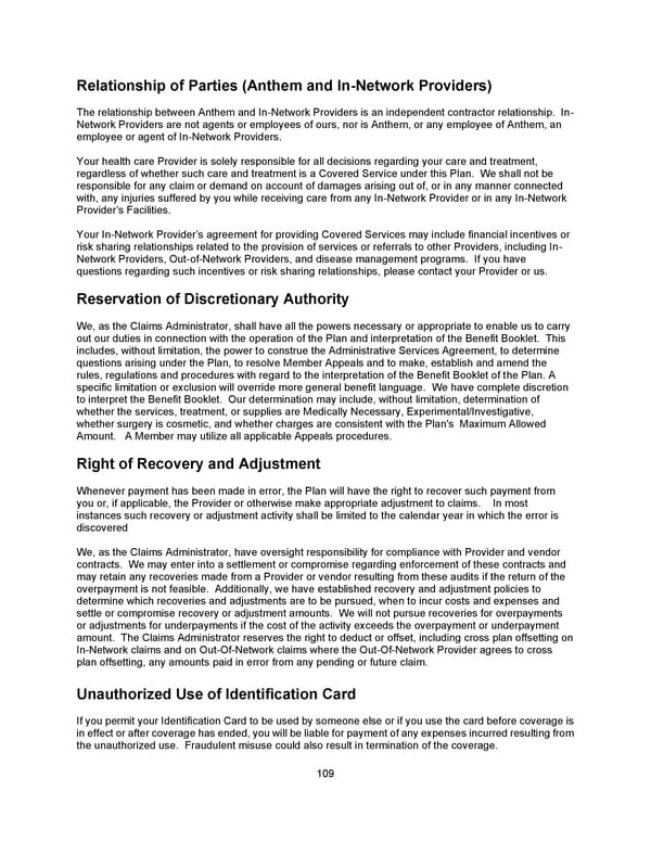 Benefit Booklet: Plan 1 - Page 110