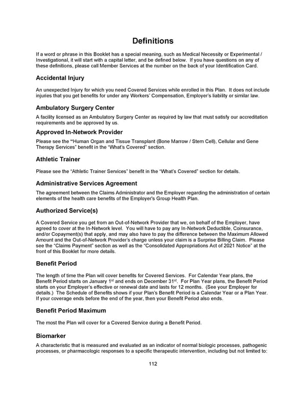 Benefit Booklet: Plan 1 - Page 113