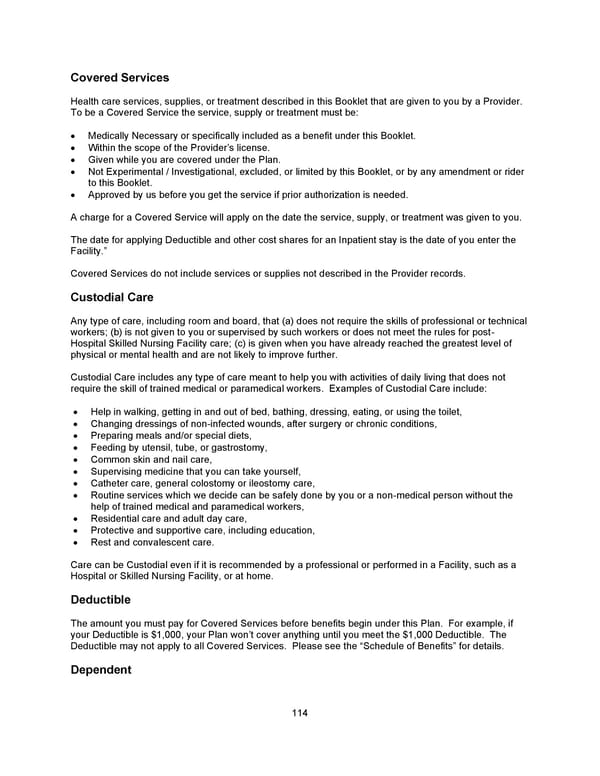 Benefit Booklet: Plan 1 - Page 115