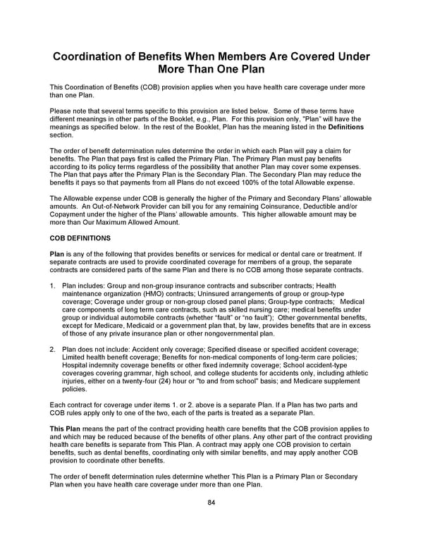 Benefit Booklet: Plan 2 - Page 85