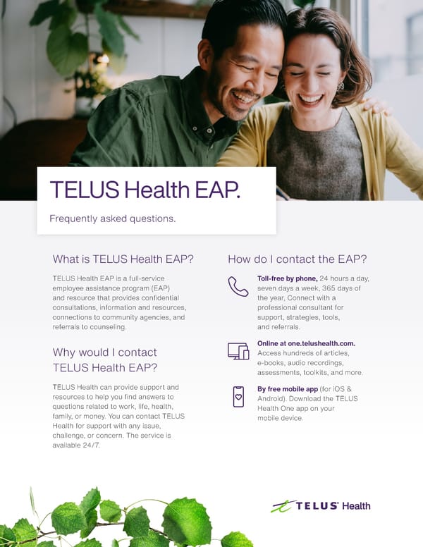 TELUS Health EAP: Frequently Asked Questions - Page 1