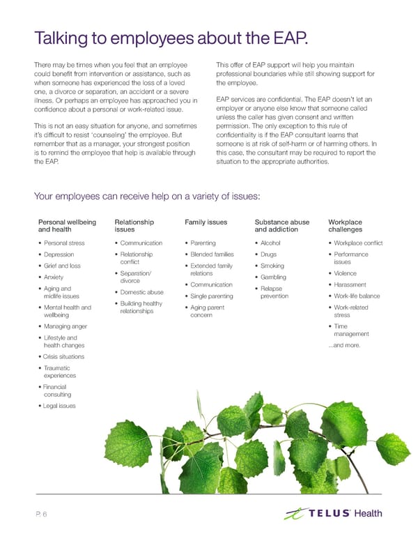 The Employee Assistance Program (EAP) Resource Guide - Page 6