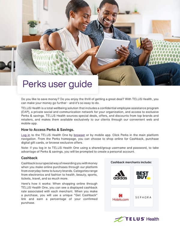 Telus Health - Perks User Guide - Page 1